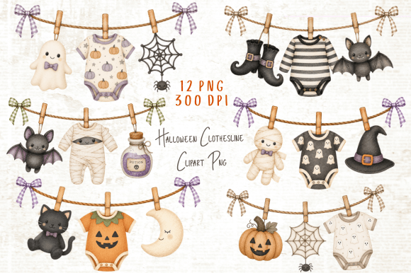 Halloween Clothesline Clipart PNG