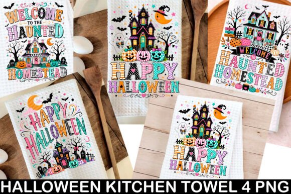 Halloween Kitchen Towel PNG, Funny Hallo
