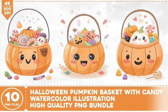 Halloween Pumpkin Basket with Candy