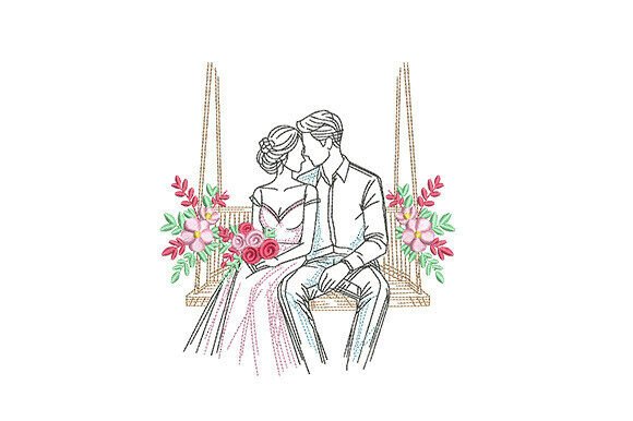 Romantic Couple on Swing