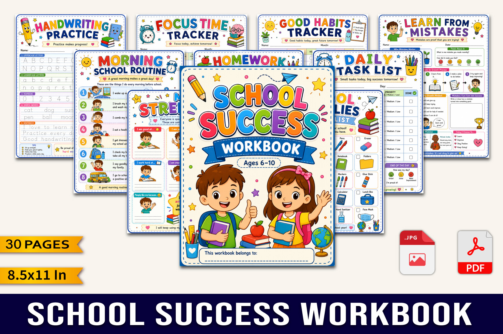 School Success Workbook Graphic by designmela01 · Creative Fabrica