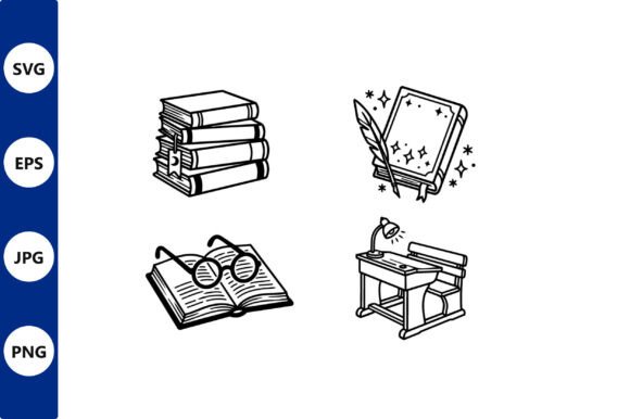 Stack of Books and Study Desk Vector
