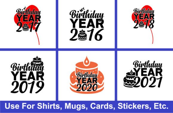 Typography Birthday Tshirt Design Bundle Graphic by sumon758
