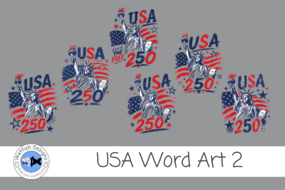 USA Word Art Sublimation Graphic