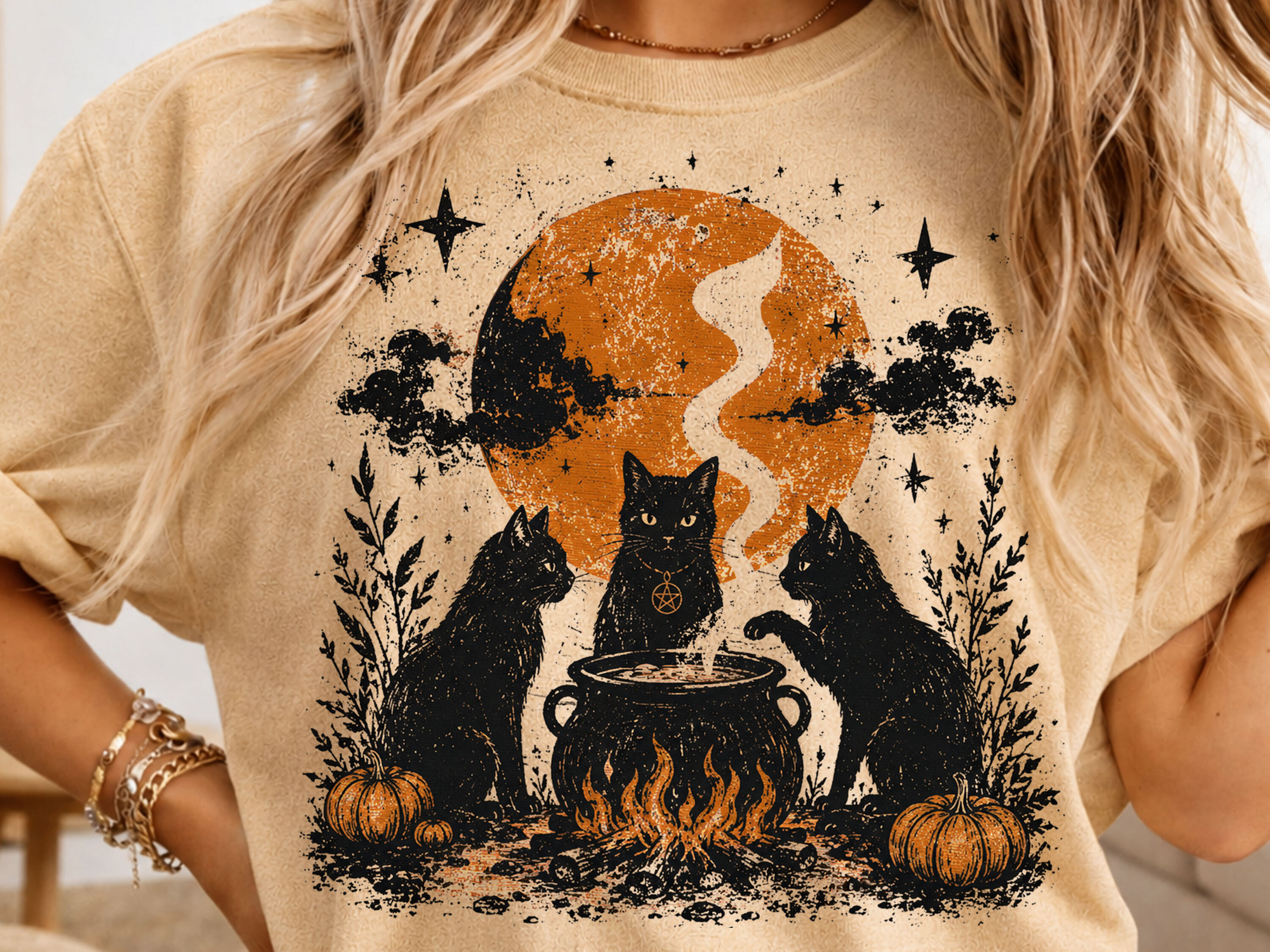 Witch Cat Coven — Halloween PNG design preview