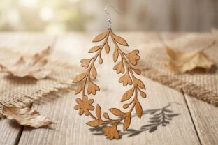 Floral Earring Svg, Wooden Earring Svg, · Creative Fabrica