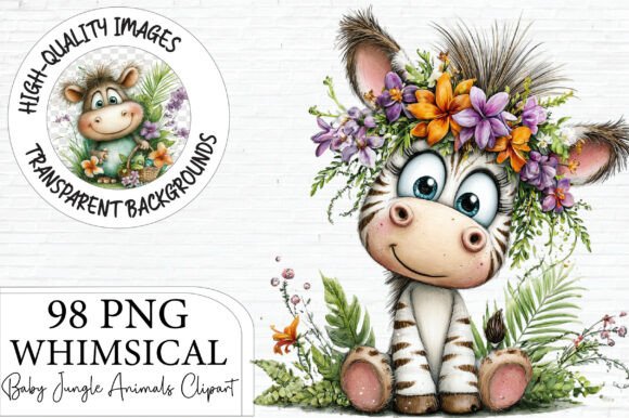 Baby Jungle Animals Clipart Bundle
