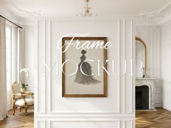 Classic Ornate Frame Mockup White Wall Graphic Frames & Posters By Mockups Of Imaginations