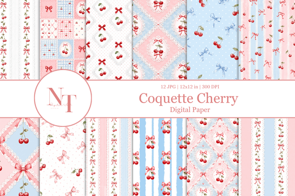 Cottagecore Cherry Digital Paper
