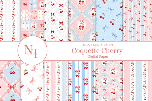 Cottagecore Cherry Digital Paper