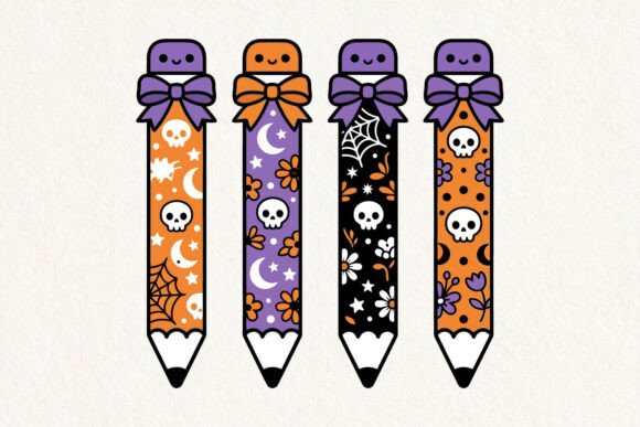 Cute Spooky Pencil Halloween Pencil SVG.