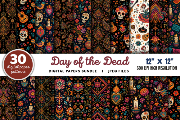 Day of the Dead Digital Pattern Bundle
