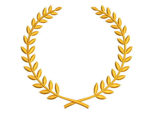 Elegant Laurel Wreath Embroidery Border