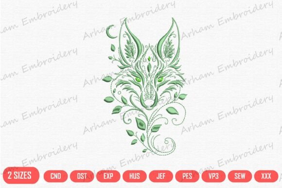 Floral Wolf Head