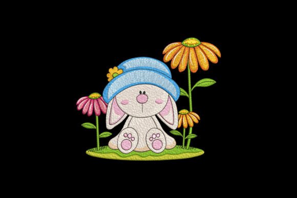 Funny Rabbit with Flower