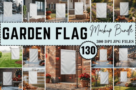 Garden Flag Mockup Bundle