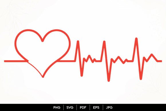 Heartbeat Heart Line Svg Design Graphics