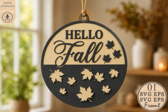 Hello Fall Laser Cut File SVG