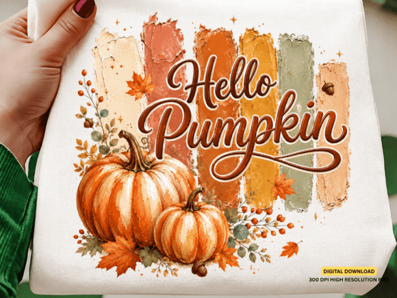 Hello Pumpkin PNG Design, Autumn