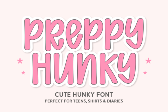 Preview specimen of Preppy Hunky display font