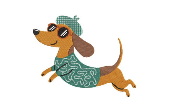 Stylish Dachshund Embroidery