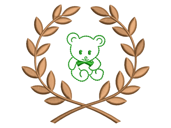 Teddy Bear Wreath Embroidery