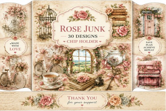 Preview of Vintage Pink Rose Junk Journal