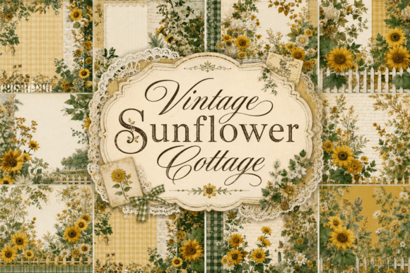 Preview of Vintage Sunflower Cottage Junk Journal