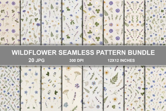Wildflower Seamless Pattern Bundle
