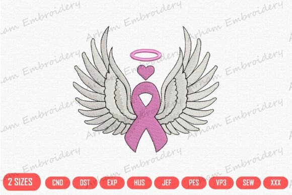 Breast Cancer Awareness Angel Wings