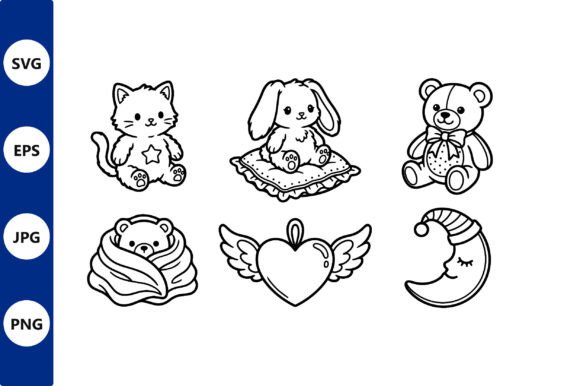 Cute Black and White Line Art Animal