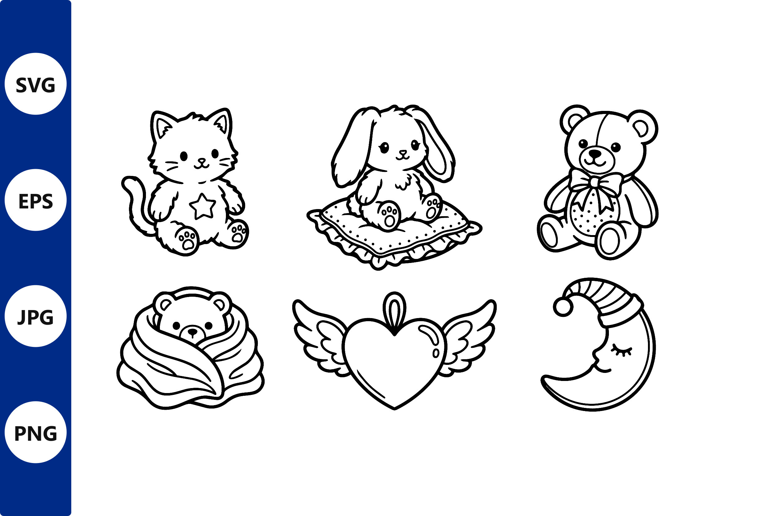 Cute Black and White Line Art Animal