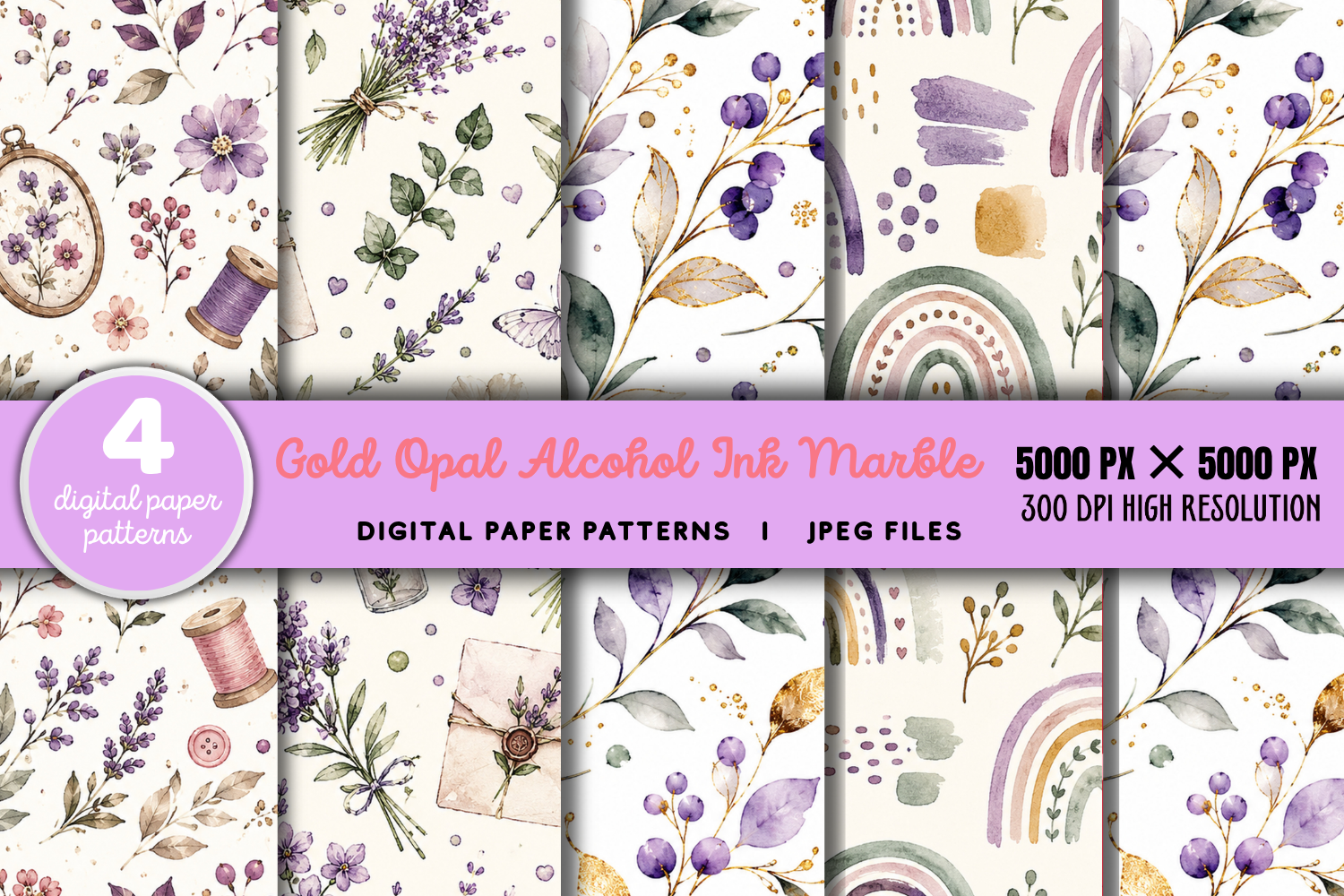 Gold Opal Alcohol Ink Marble Paper Graphic by Styled Stock Mock ...