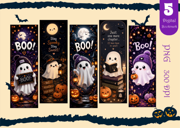 Halloween Boo Ghost Digital Bookmark