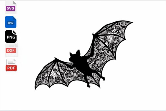 Lace Bat SVG Cut File Halloween Decor
