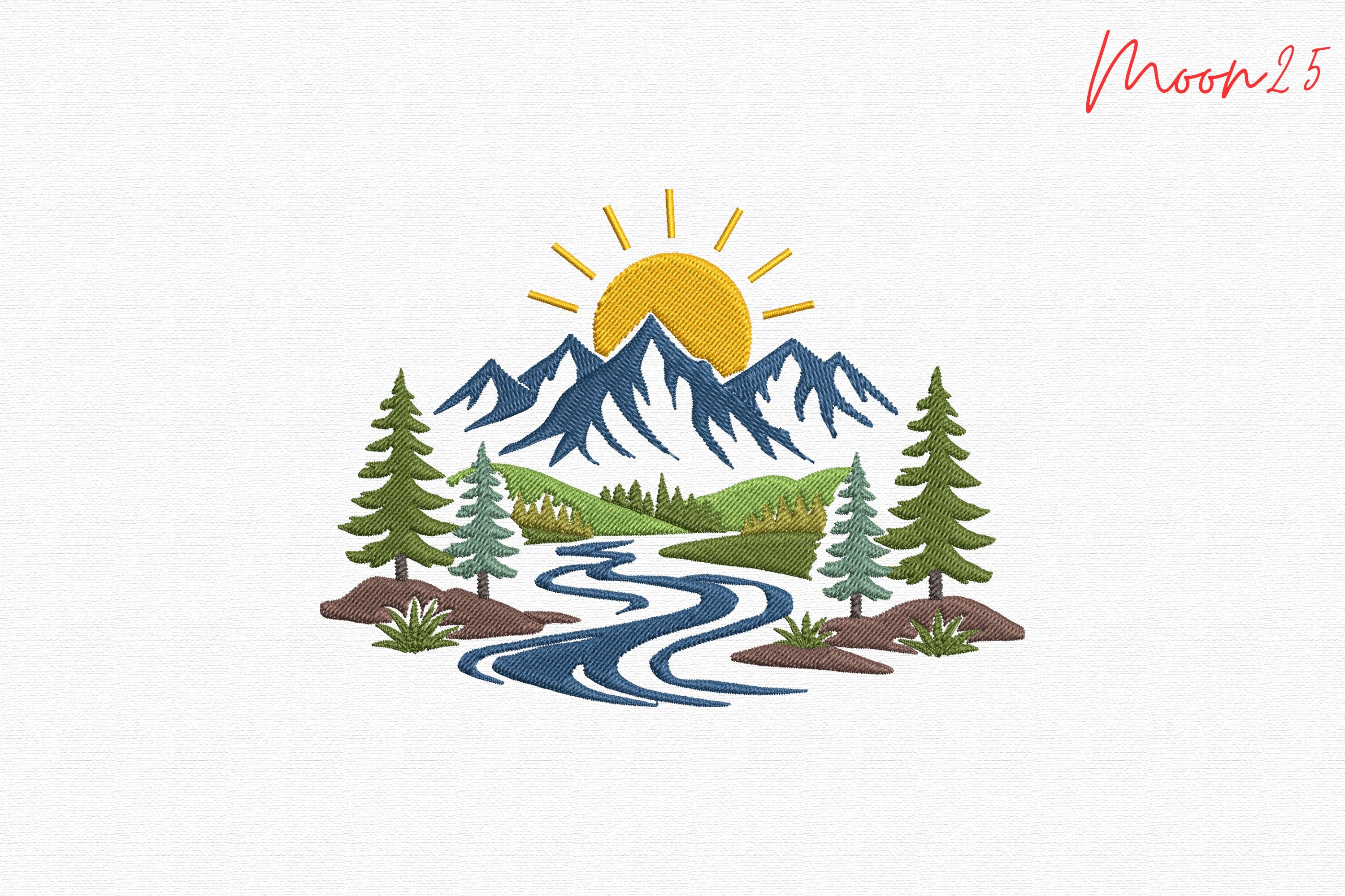 Mountain River Nature Scene Landscape