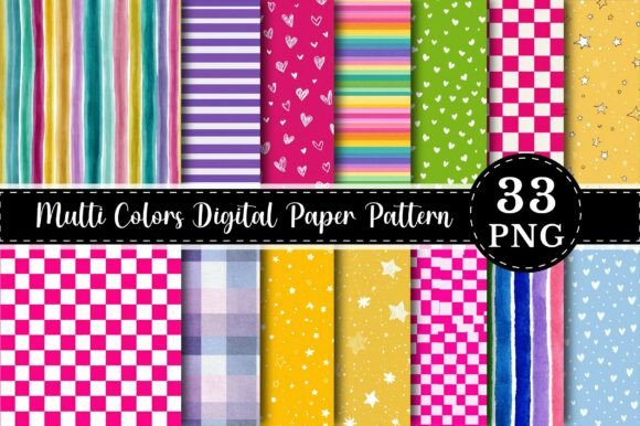 Multi Colors Digital Paper Pattern