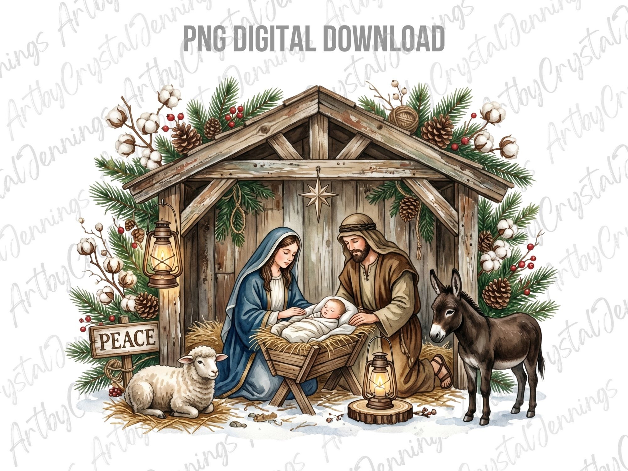 Nativity Scene Christmas Religious PNG