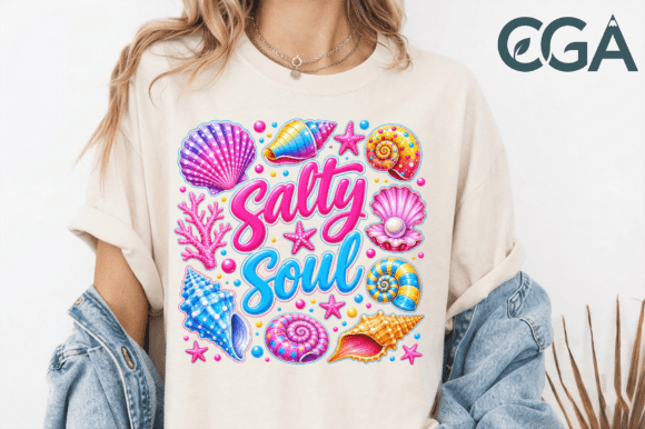 Neon Salty Soul Seashell Clipart Png Graphics