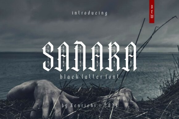 Preview specimen of Sanara blackletter font