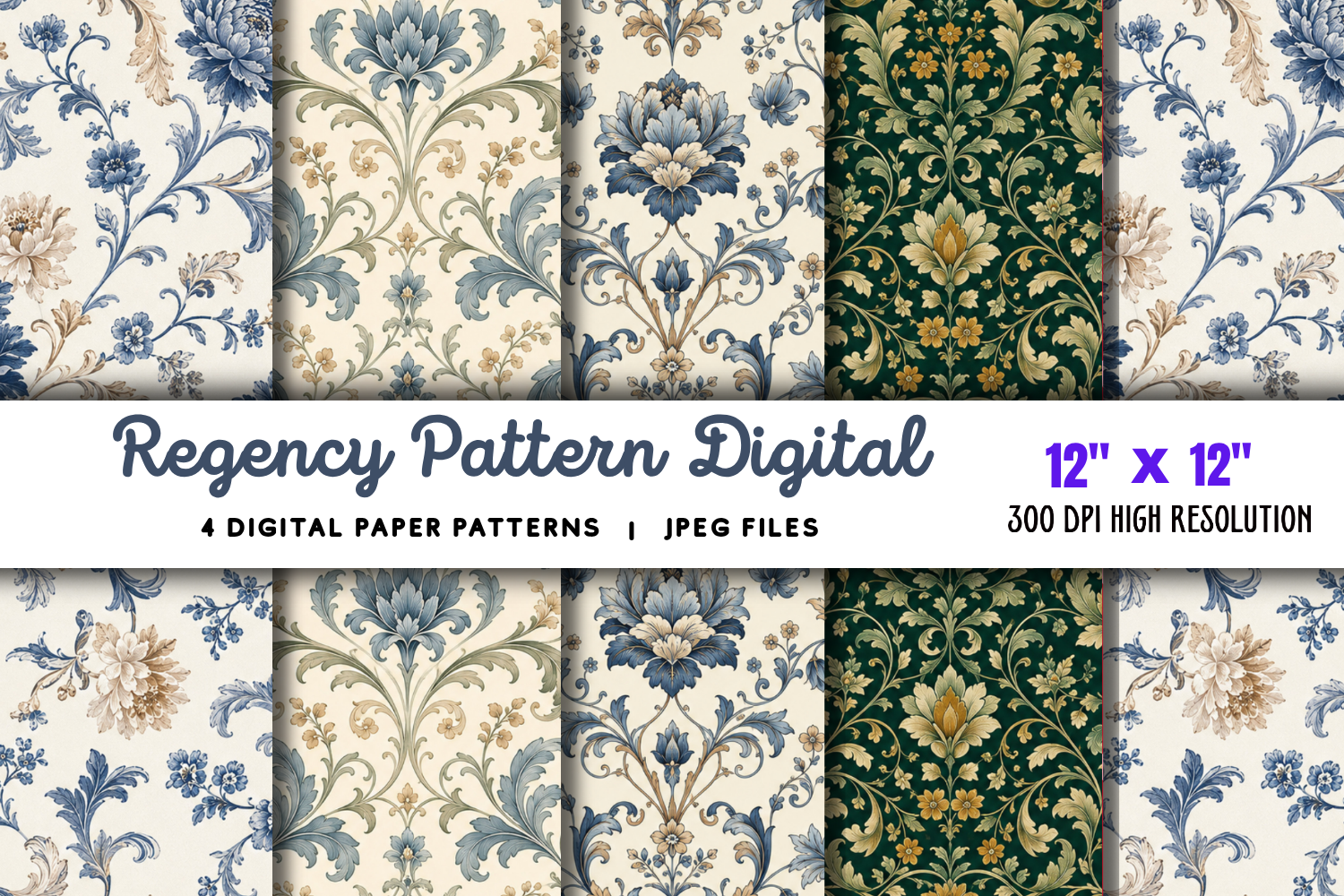 Regency Paper Vintage Regency Digital Paper Graphic by Styled Stock · Creative Fabrica
