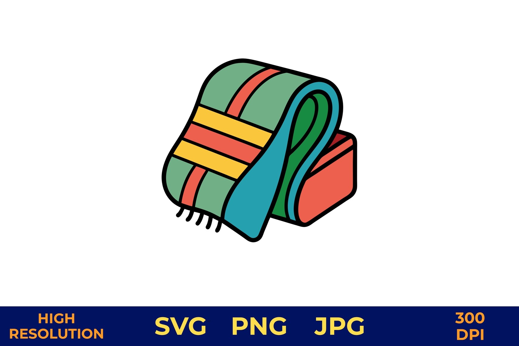 Knitted Blanket with Tassels in Vector