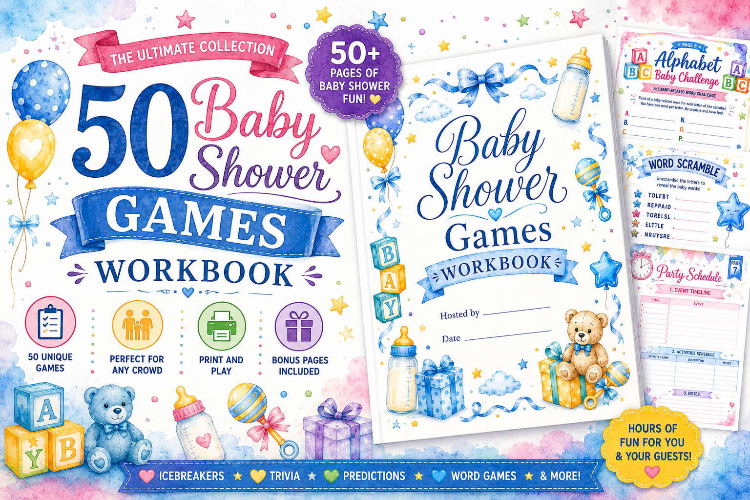 Baby Shower Games Workbook