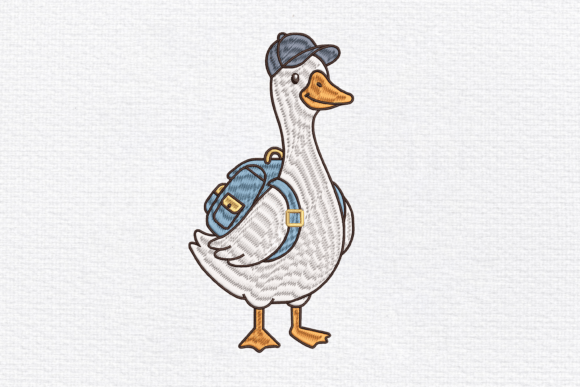 Back to School Goose Embroidery Design