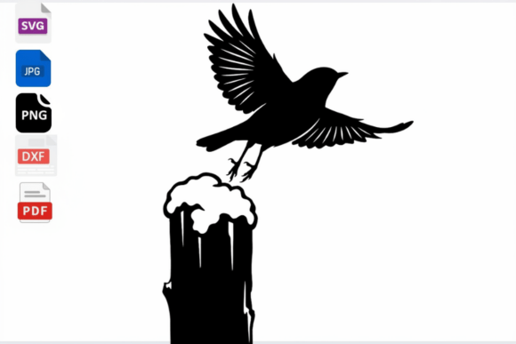 Bird Flying Over Frosted Beer Mug Svg Graphics