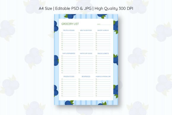 Blueberry Grocery List