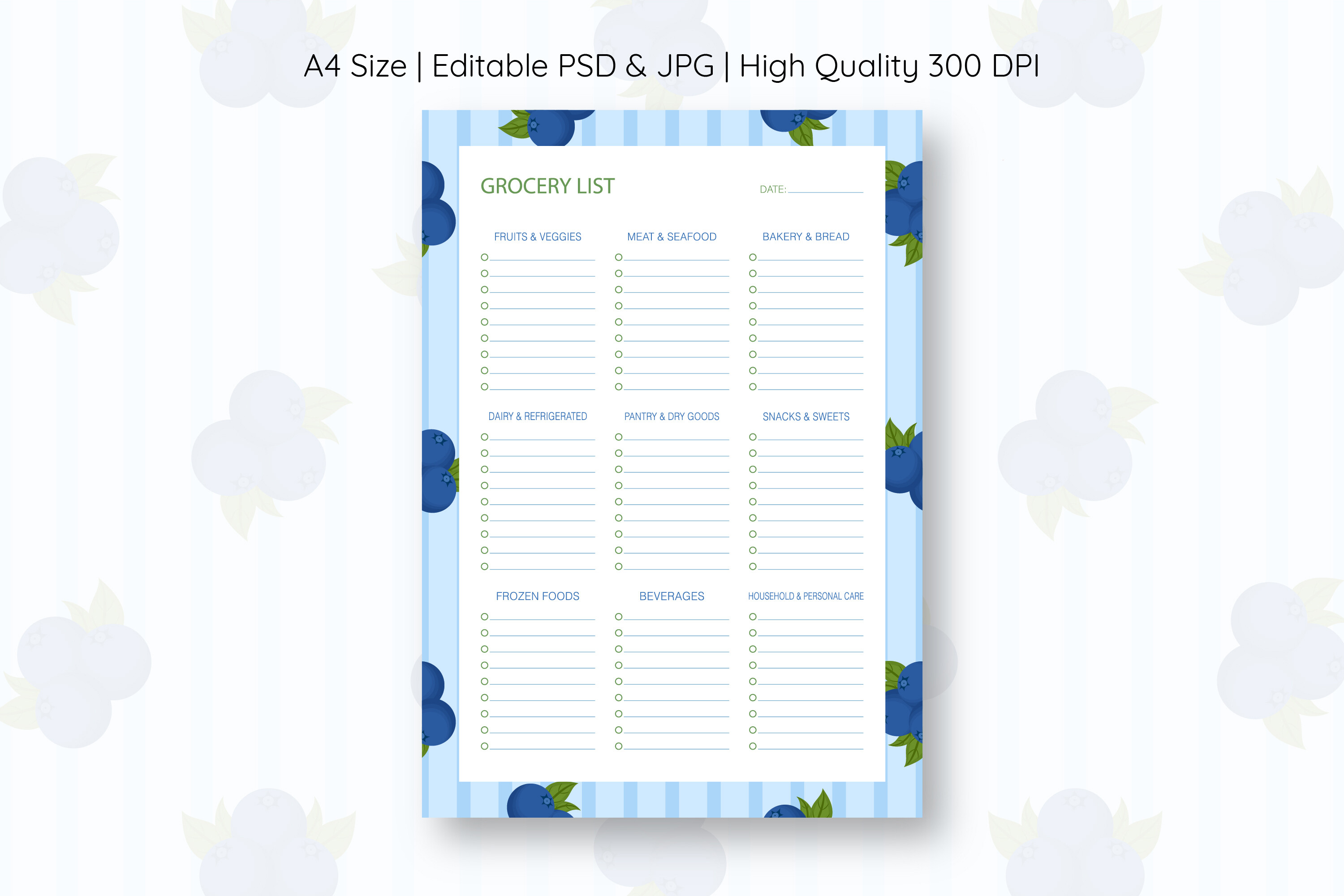 Blueberry Grocery List