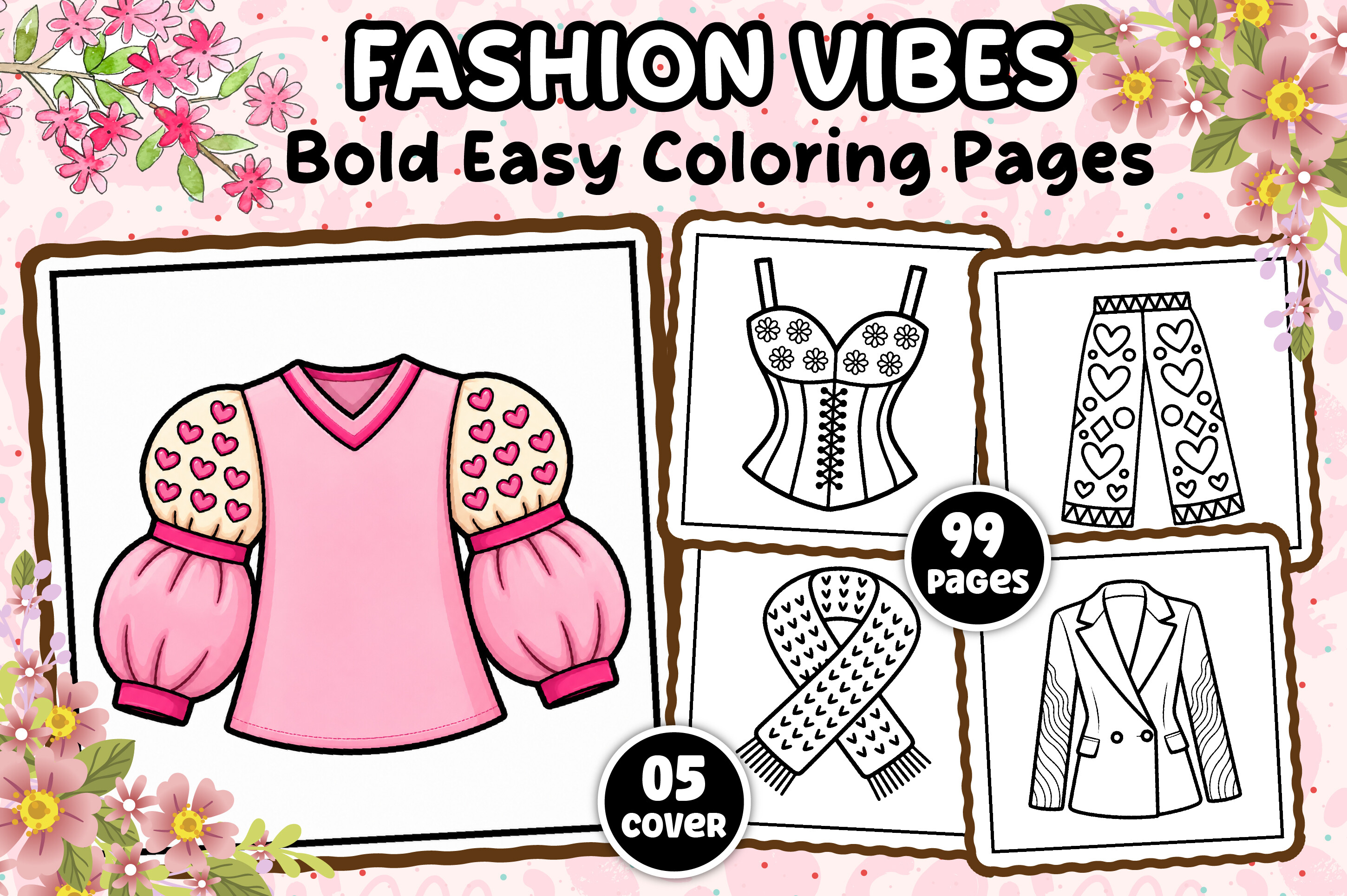 Bold Easy Fashion Vibes Coloring Page