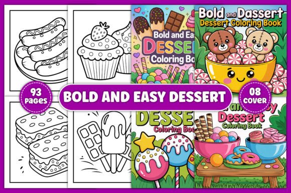 Bold and Easy Dessert Coloring Pages