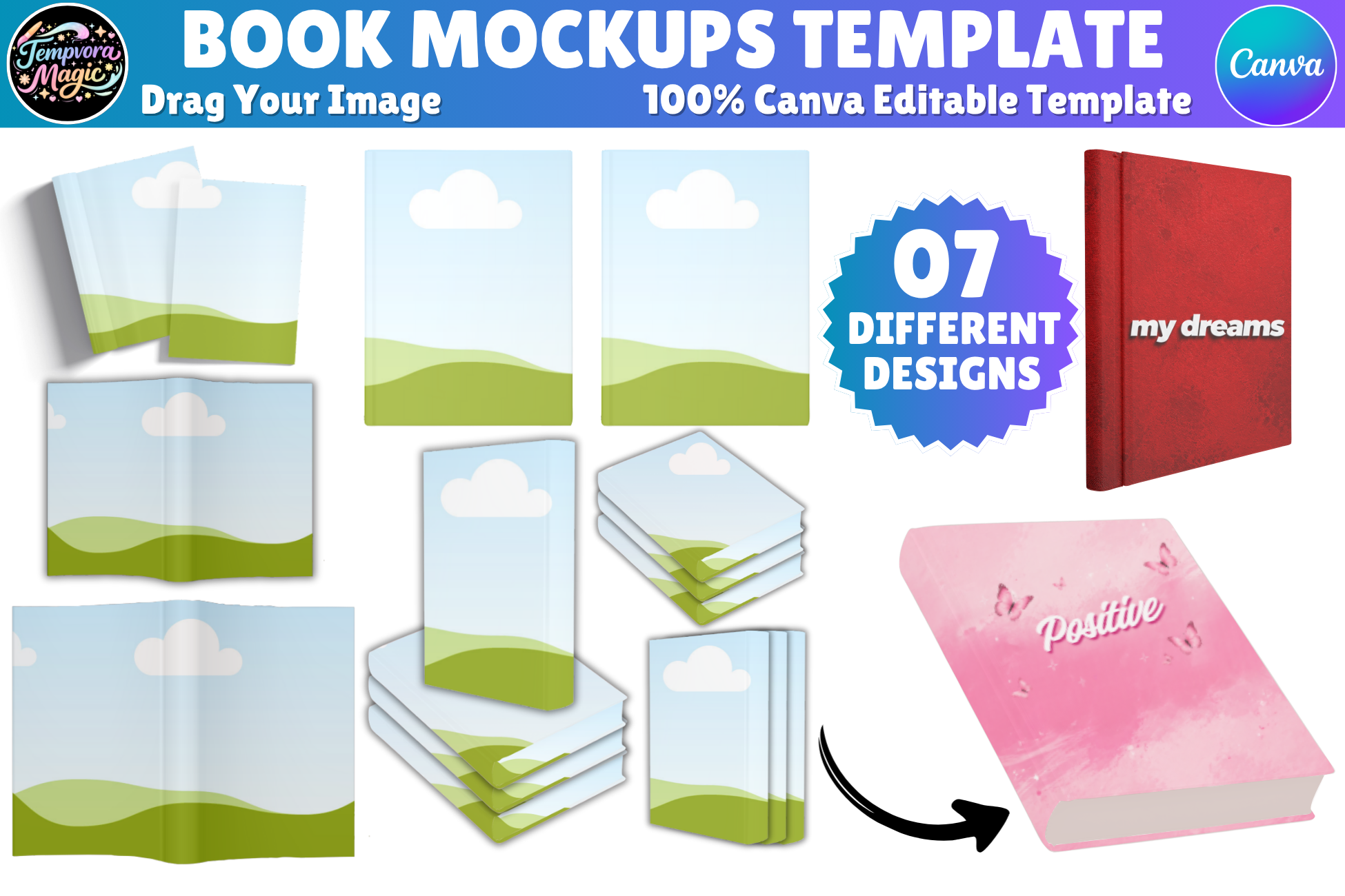 Canva Editable Book Mockups Template